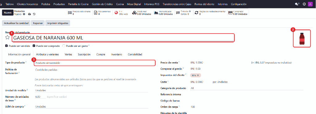 Paso 2 - Nombre, foto y tipo de producto - Cómo crear un producto nuevo