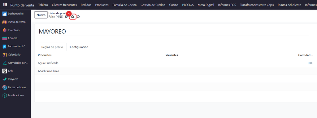 Paso 3 - Guardar la lista - Cómo asignar un precio por defecto a un cliente