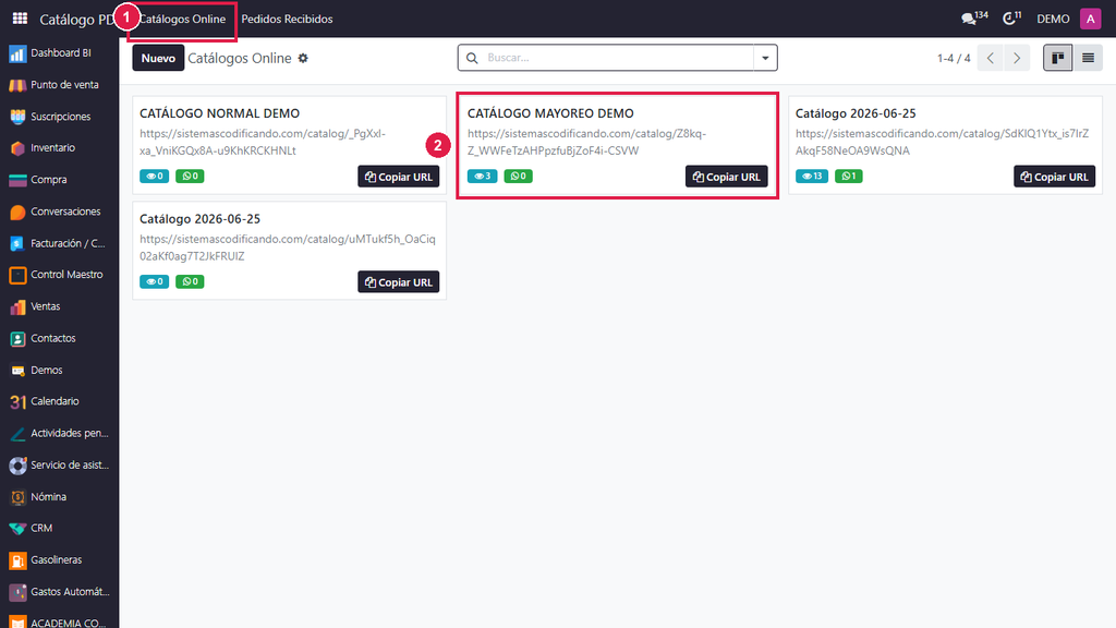 Paso 1 - Abra Catálogos Online - IN-05 · Generar el catálogo PDF con precio normal y de mayoreo