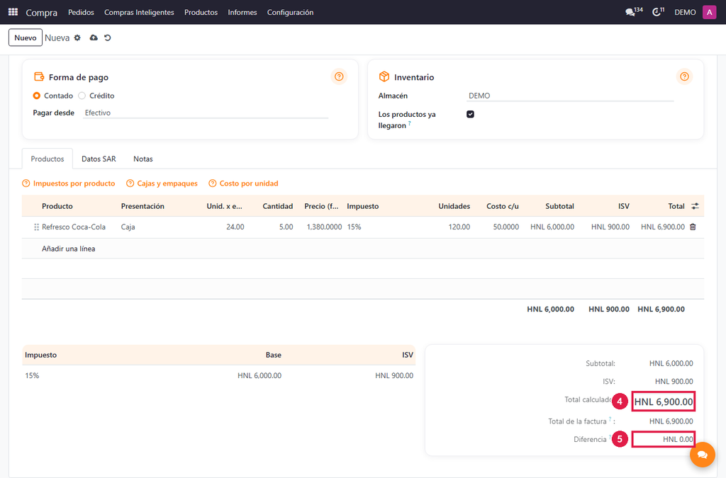 Paso 3 - Verifique el total - Cómo comprar con el ISV incluido