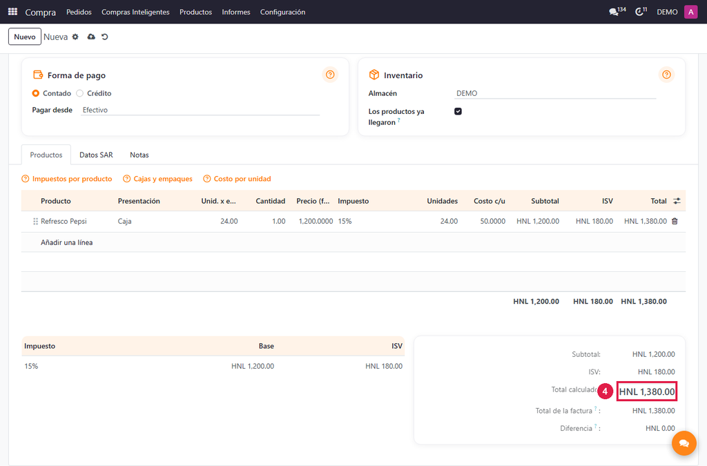 Paso 3 - Verifique el total - Cómo comprar con el ISV no incluido