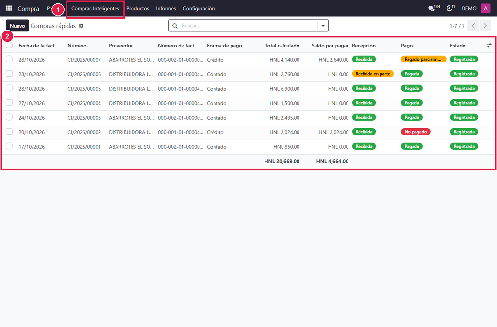Paso 1 - Abra Compras rápidas - Cómo consultar compras anteriores