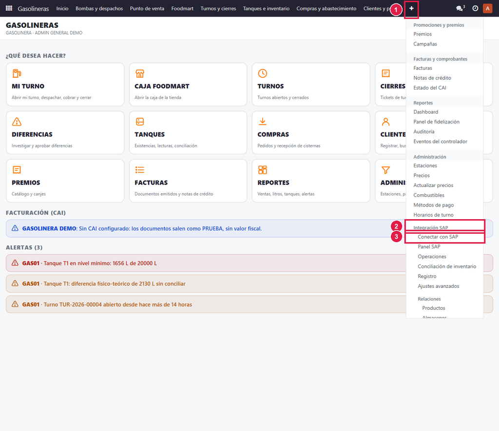Paso 1 - Abra Conectar con SAP - Cómo conectar CODIFICANDO Gasolineras con SAP