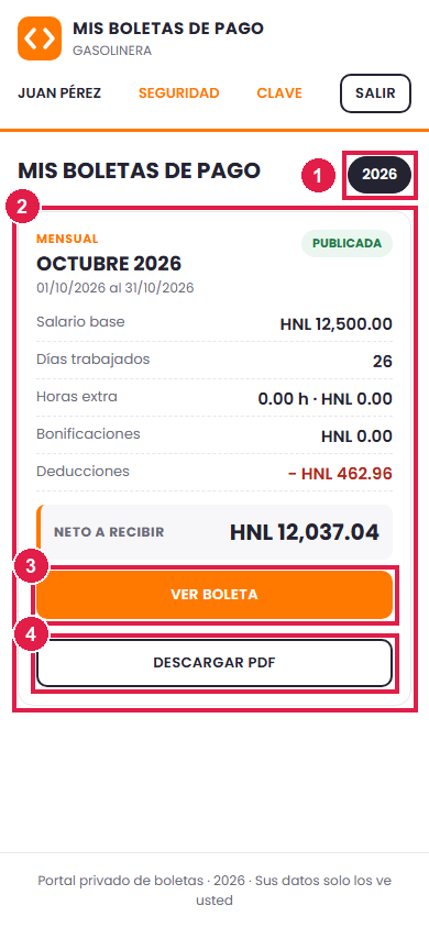 Paso 2 - Sus boletas - Cómo ver y descargar mis boletas de pago