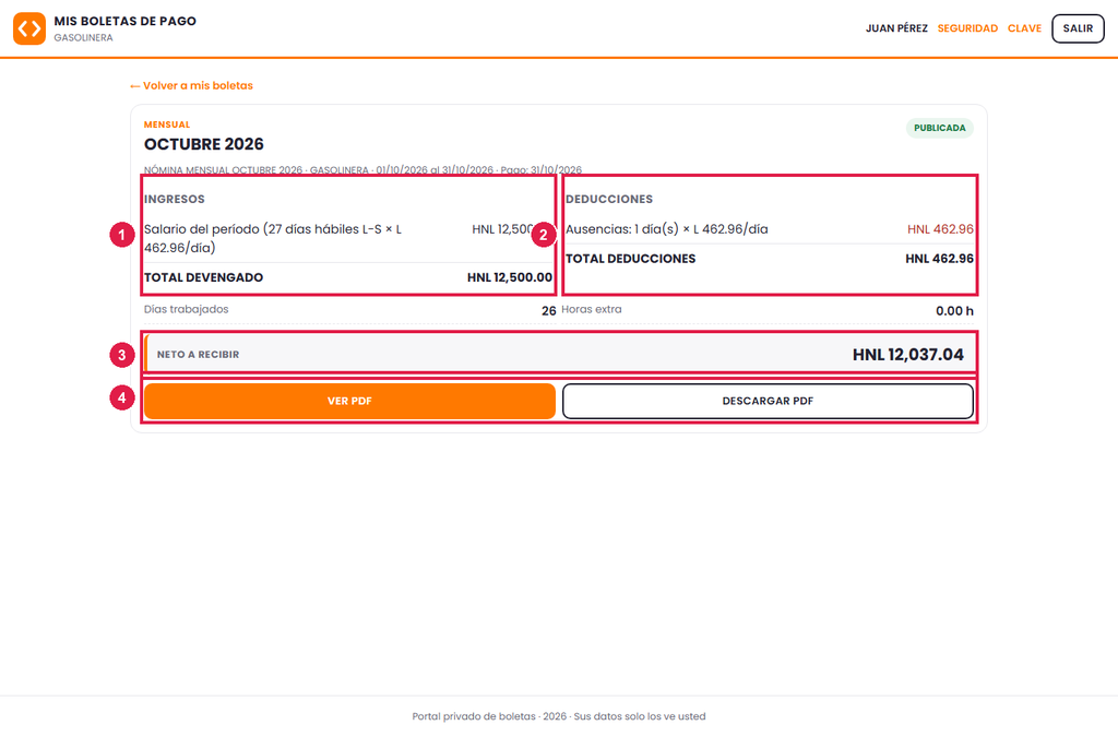Paso 3 - Detalle - Cómo ver y descargar mis boletas de pago