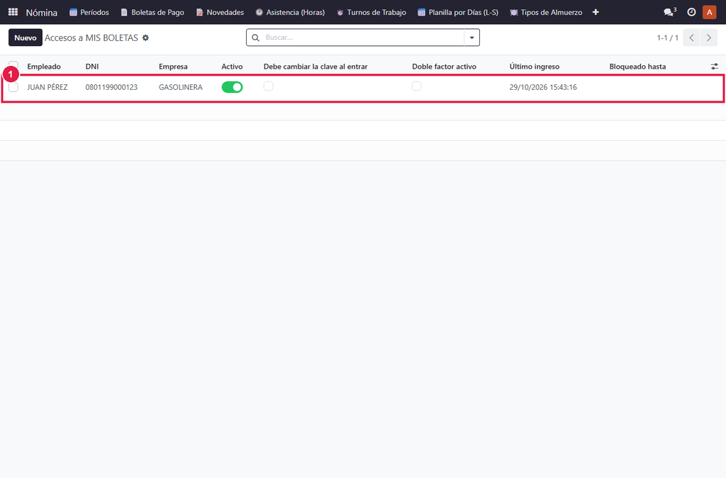 Paso 2 - Administre los accesos - Cómo dar acceso a MIS BOLETAS a un empleado