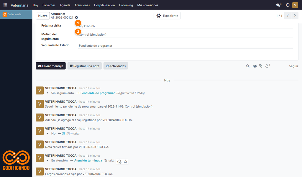 Paso 1 - Indicar seguimiento - Cómo programar el seguimiento de un paciente