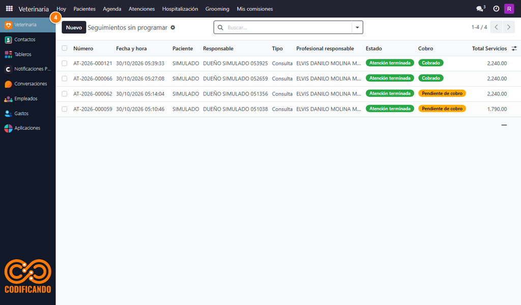 Paso 2 - Pendientes de programar - Cómo programar el seguimiento de un paciente