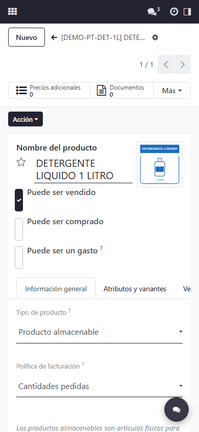 Consultar la existencia de un producto (móvil)