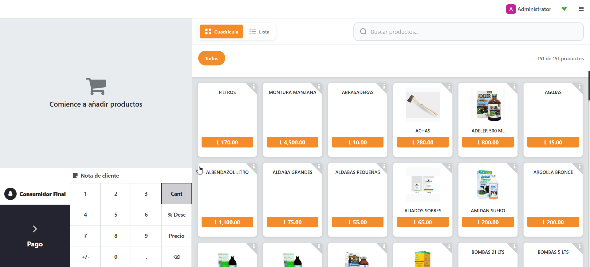 Agregar productos al carrito