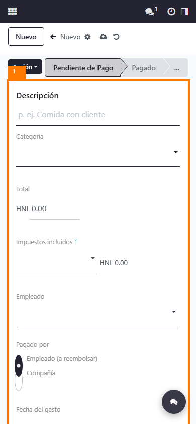 Registrar un gasto con comprobante (móvil)