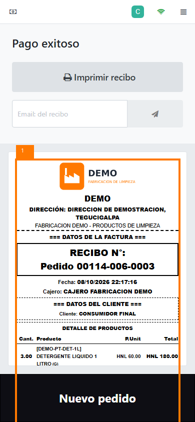 Venta completa con verificación (móvil)