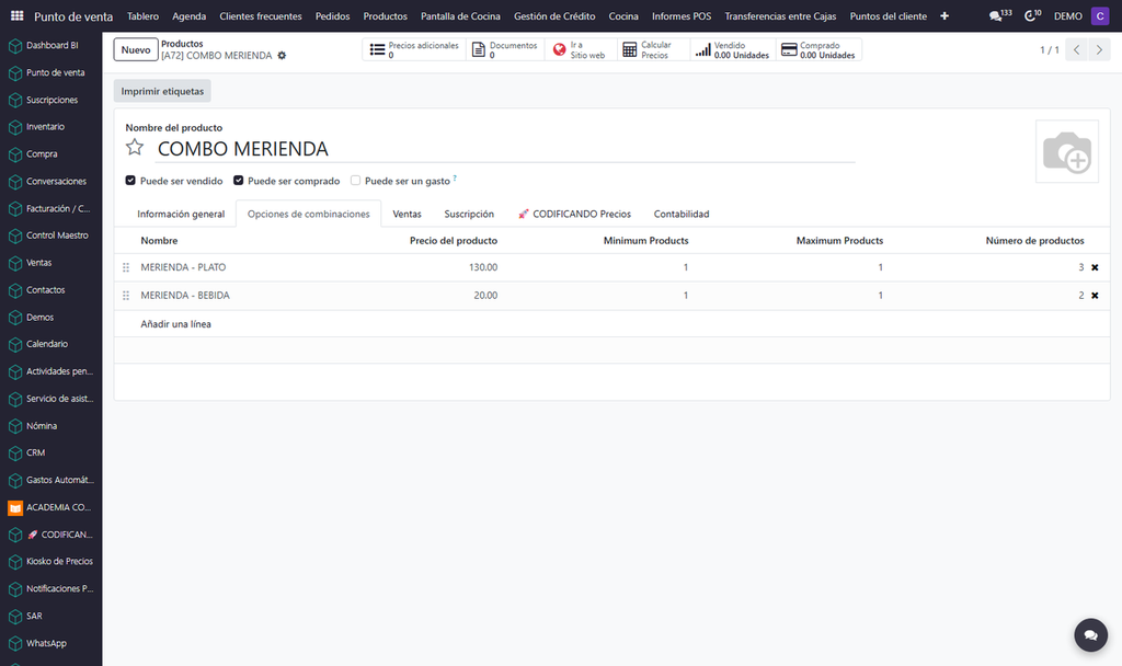 Paso 9 - Repetir por cada grupo y guardar el producto - Cómo convertir en combinación (combo) un producto que ya existe