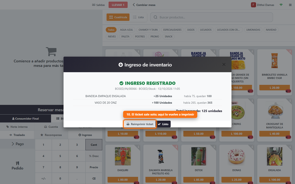 Paso 10 - Comprobar que quedó - Cómo ingresar productos que llegan a la sucursal, desde la caja